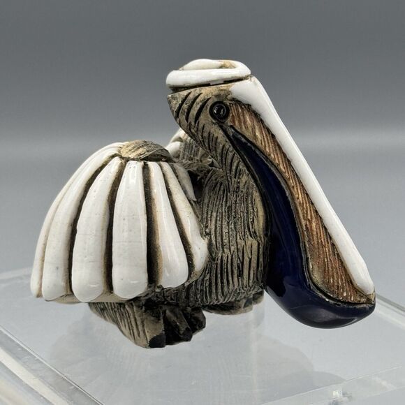 Other - Vtg Artesania Rinconada Pelican Figurine Uruguay Signed Animal Pottery 3" Bird